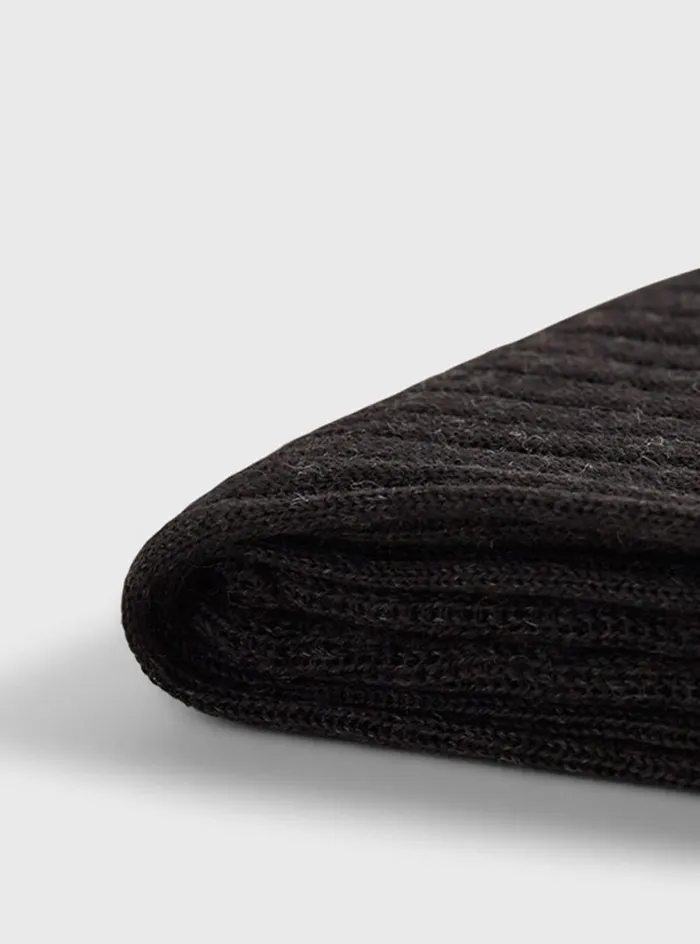 Men Paul Stuart Socks Merino Wool Ribed Sock Grey
