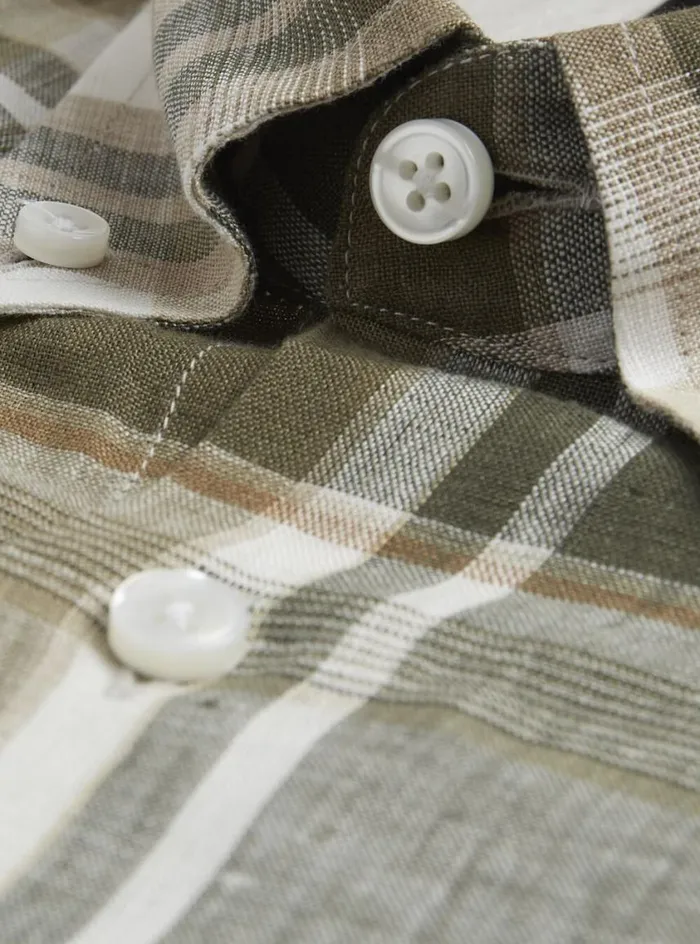 Men Paul Stuart Sport Shirts Plaid Sport Shirt Olive