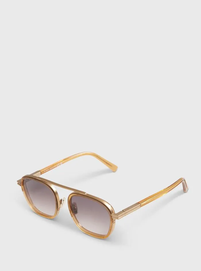 Men Paul Stuart Sunglasses and Eyewear Zegna Shiny Gold Geometric Gold