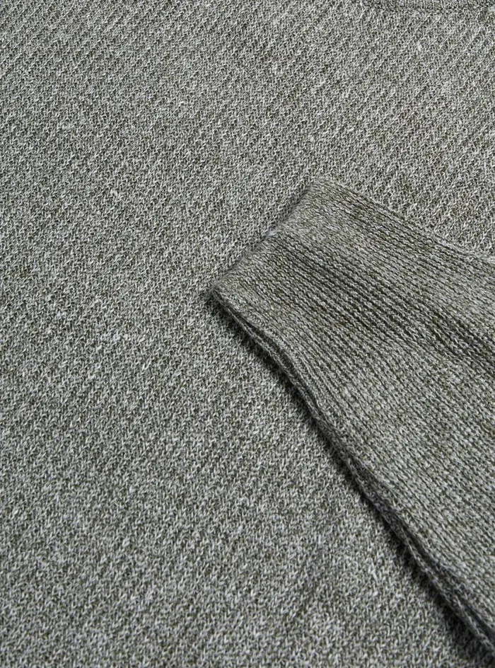 Men Paul Stuart Sweaters Cotton and Linen Mlange Crewneck Sweater Loden