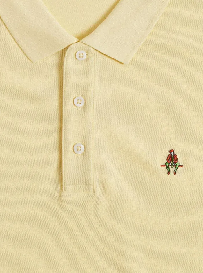 Men Paul Stuart Sweaters Cotton Piqu Logo Polo Butter