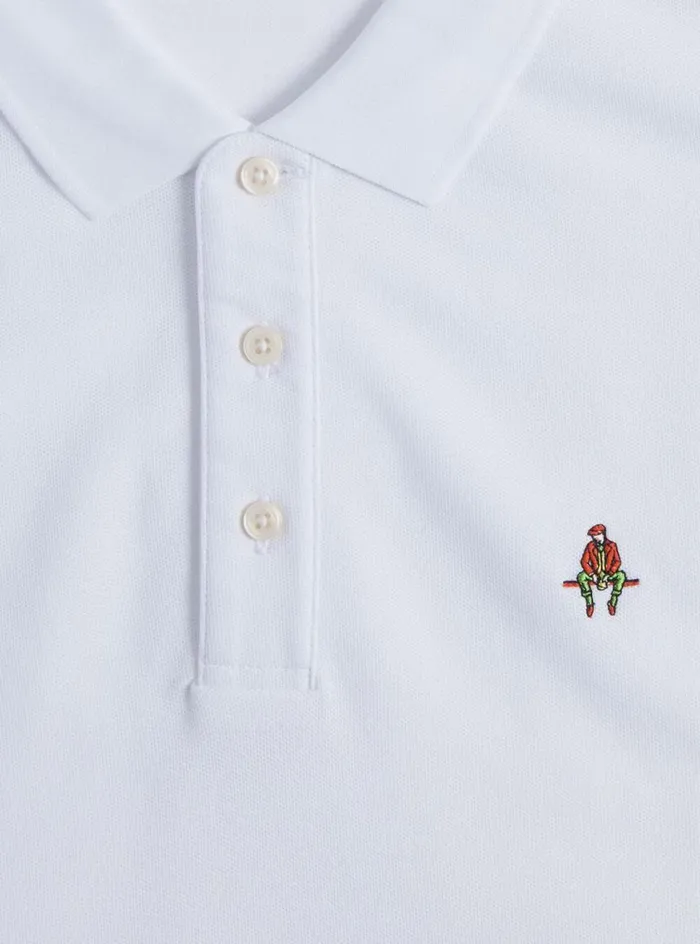 Men Paul Stuart Sweaters Cotton Piqu Logo Polo White