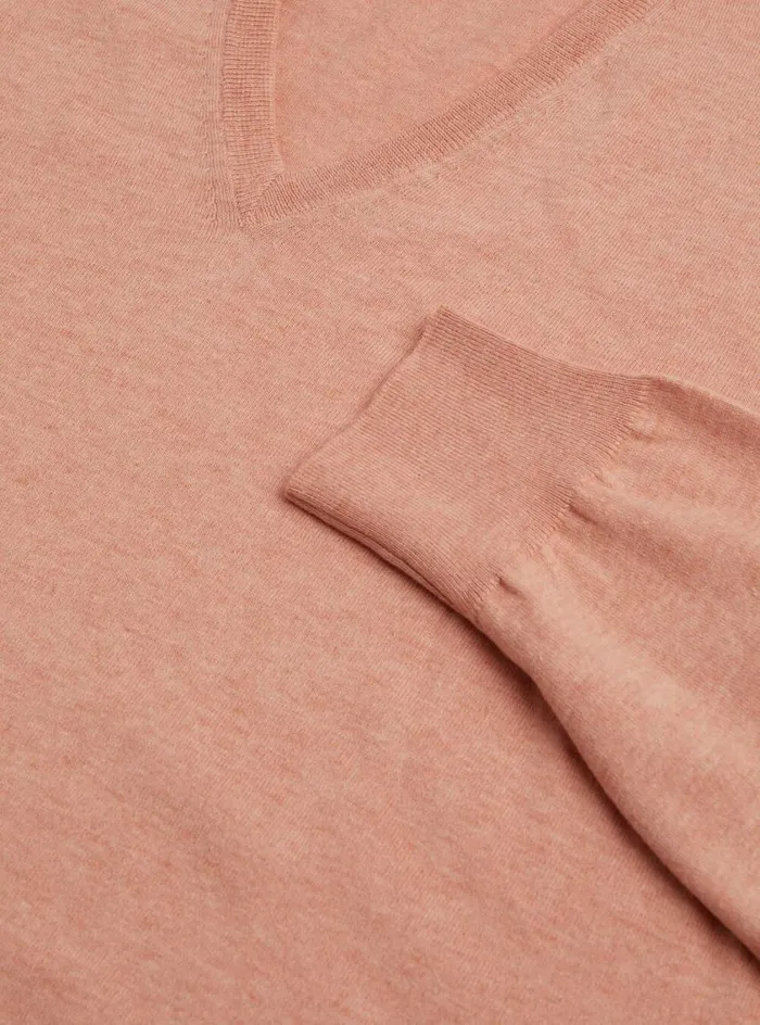 Men Paul Stuart Sweaters VNeck Sweater Peach