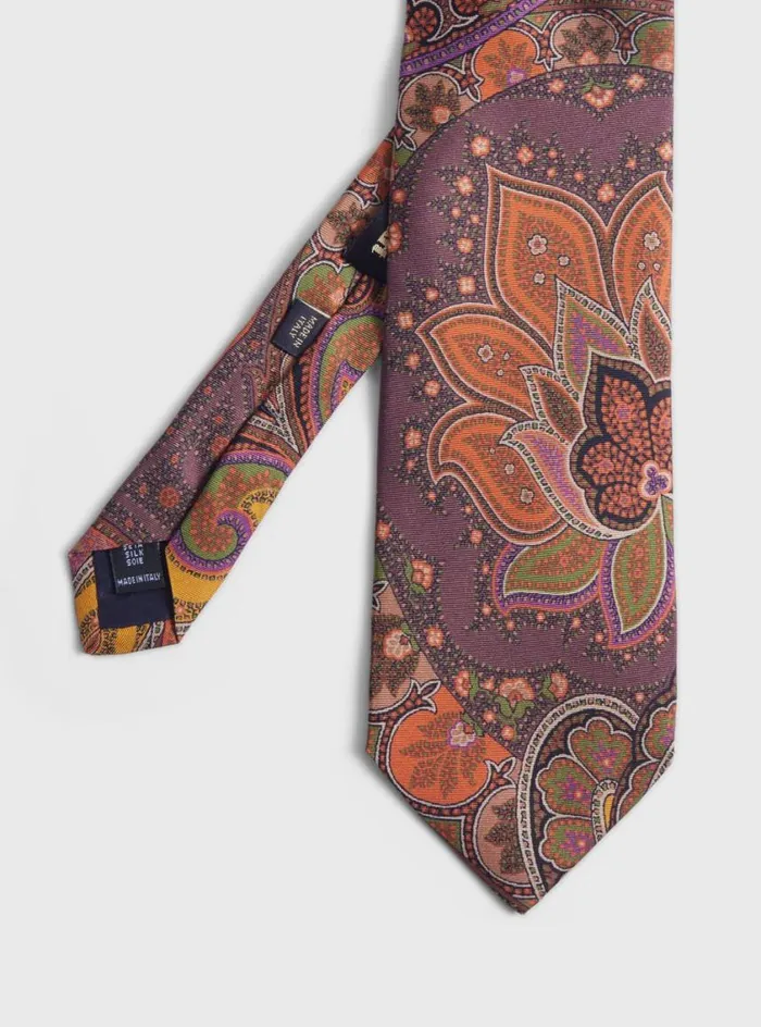 Men Paul Stuart Ties Silk Paisley Print Tie Gold
