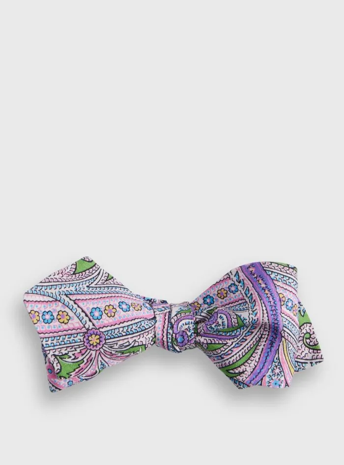 Men Paul Stuart Ties Silk Twill Paisley Bow Tie Pistachio