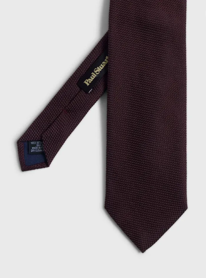 Men Paul Stuart Ties Solid Silk Garza Tie Wine
