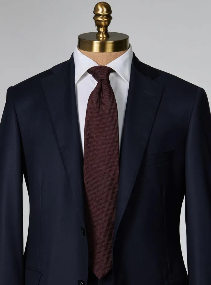 Men Paul Stuart Ties Solid Silk Garza Tie Wine