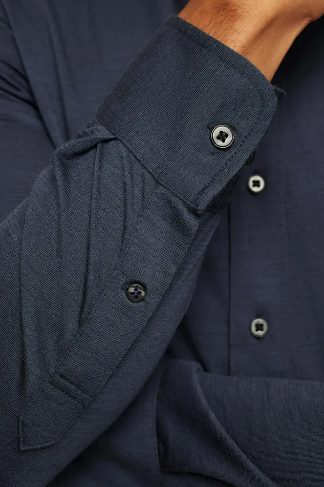 Men Performance Merino Shirt Navy Heather Bonobos Casual Shirts
