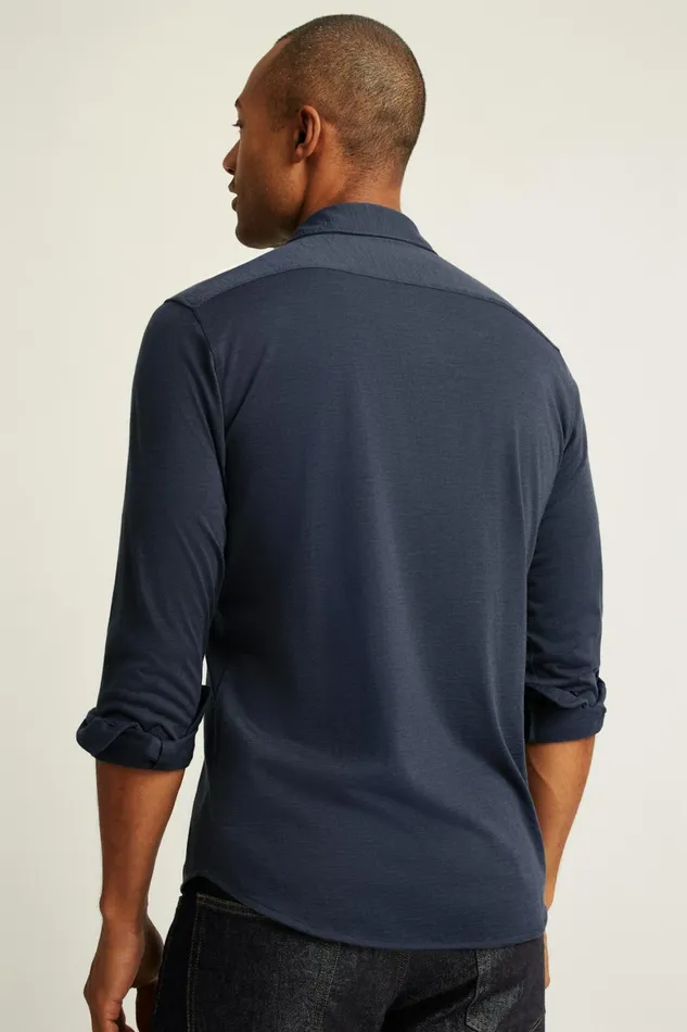 Men Performance Merino Shirt Navy Heather Bonobos Casual Shirts