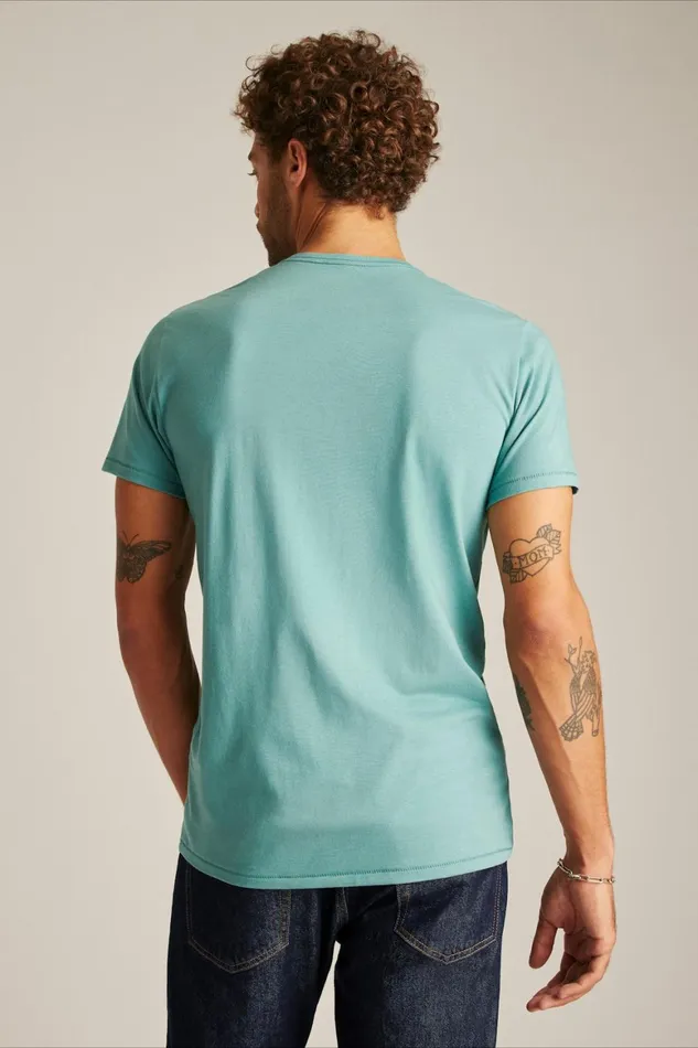 Men Pima Performance Short Sleeve Henley Mineral Blue Bonobos Henleys