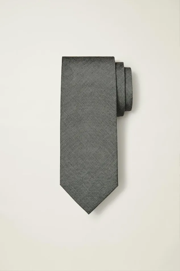 Men Premium Necktie Grey Cotton Bonobos Ties and Pocket Squares