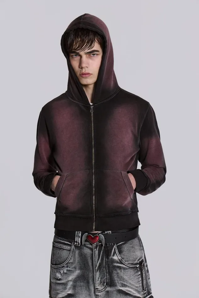 Men Red Fade Mini Monster Hoodie Jaded London Hoodies and Sweatshirts