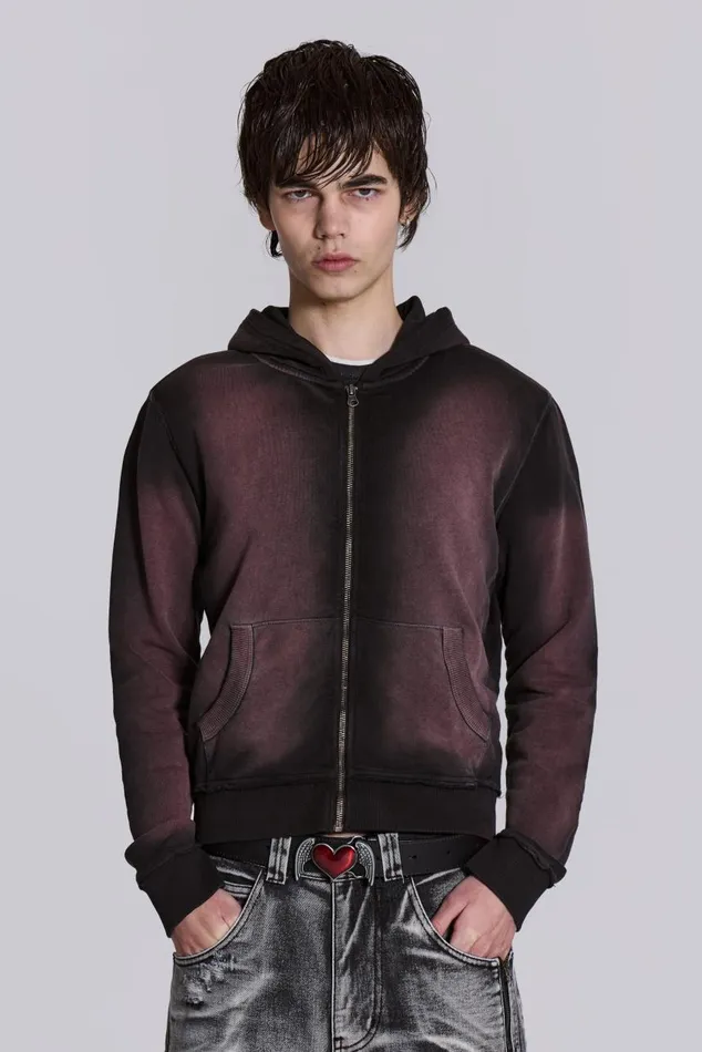 Men Red Fade Mini Monster Hoodie Jaded London Hoodies and Sweatshirts