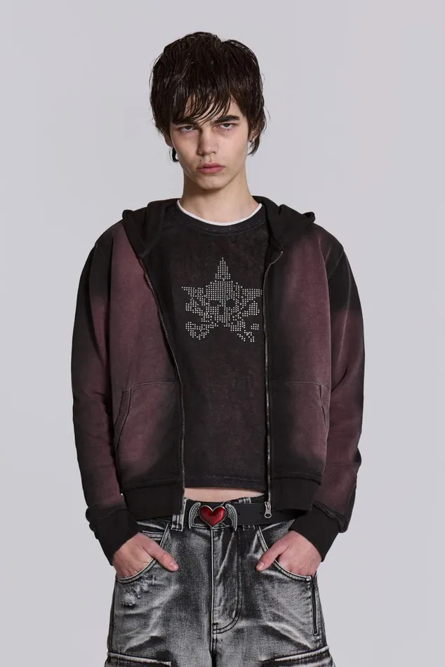 Men Red Fade Mini Monster Hoodie Jaded London Hoodies and Sweatshirts