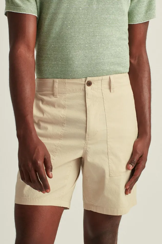 Men Ripstop Fatigue Shorts Cream Beige Bonobos Casual Shorts