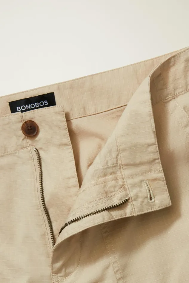 Men Ripstop Fatigue Shorts Cream Beige Bonobos Casual Shorts