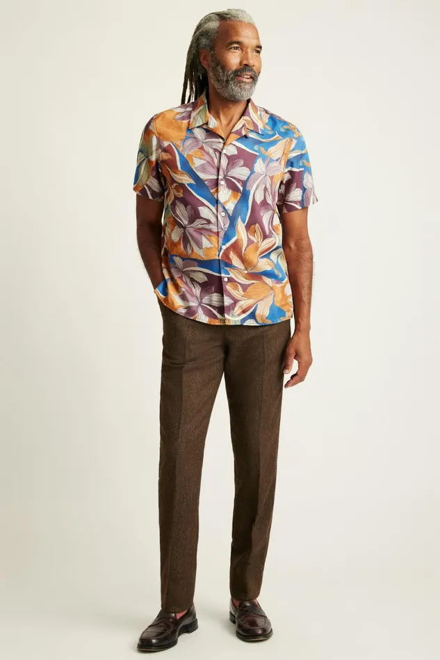Men Riviera Cabana Shirt Rustic Floral Bonobos Casual Shirts