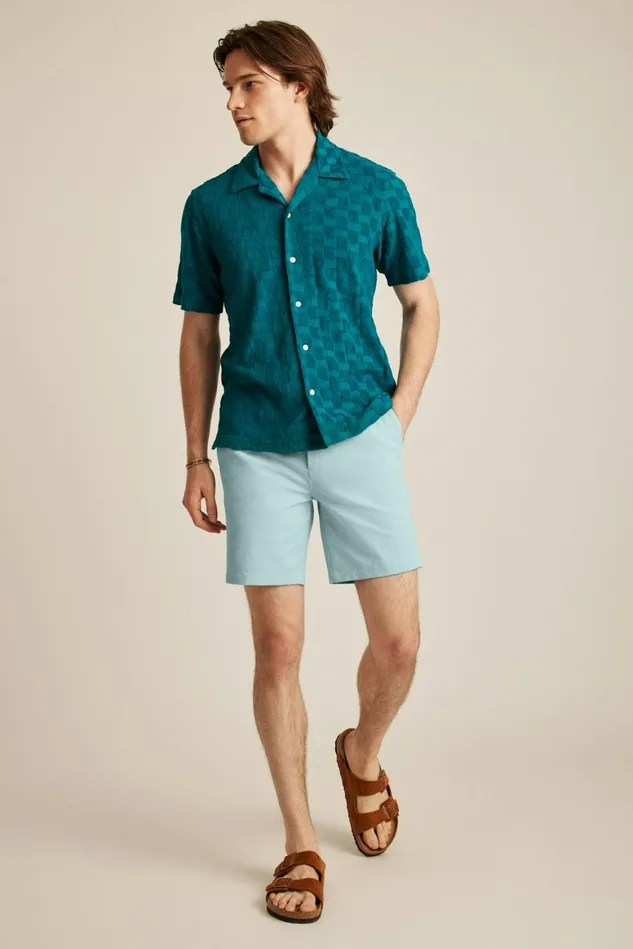 Men Riviera Cabana Terry Shirt Groovy Blue Lagoon Bonobos Short Sleeve Shirts Men Riviera Cabana Terry Shirt Groovy Blue Lagoon Bonobos Short Sleeve Shirts