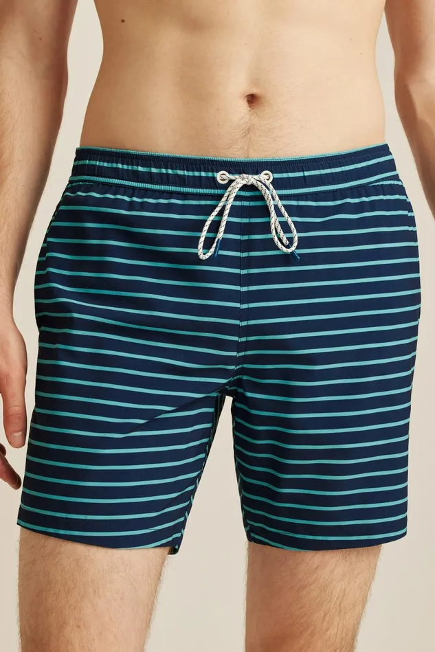 Men Riviera Recycled Swim Trunks Blue Stripes Bonobos Swim Trunks