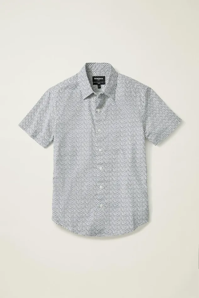 Men Riviera Short Sleeve Shirt Blue Hampton Floral Bonobos Casual Shirts