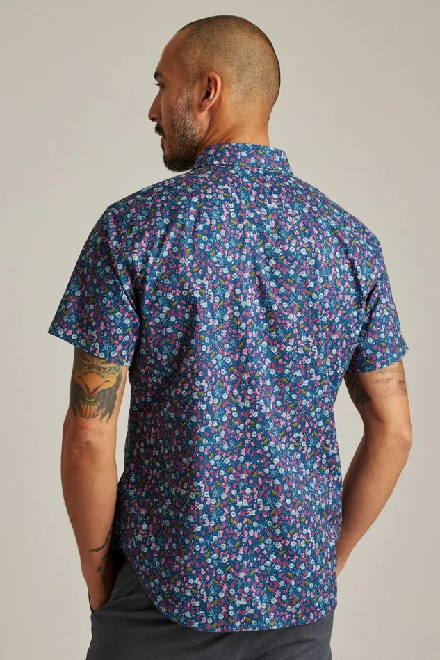Men Riviera Short Sleeve Shirt Froggy Floral Bonobos Casual Shirts