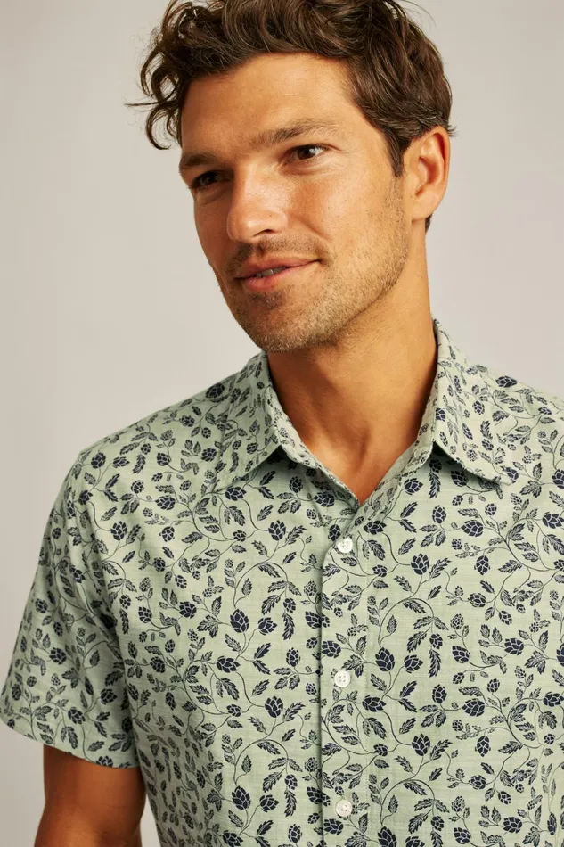 Men Riviera Short Sleeve Shirt Moss Hops Bonobos Casual Shirts