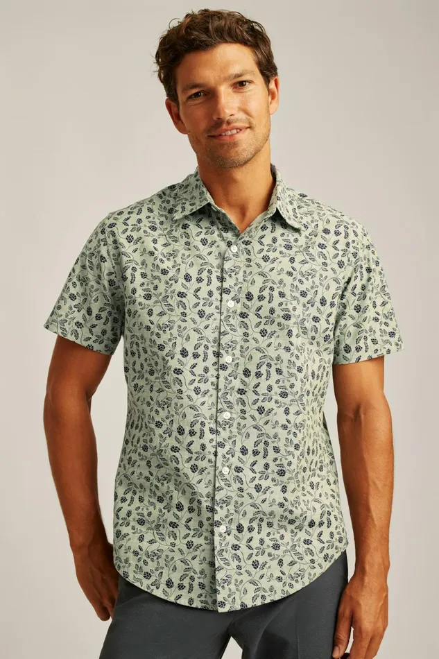 Men Riviera Short Sleeve Shirt Moss Hops Bonobos Casual Shirts