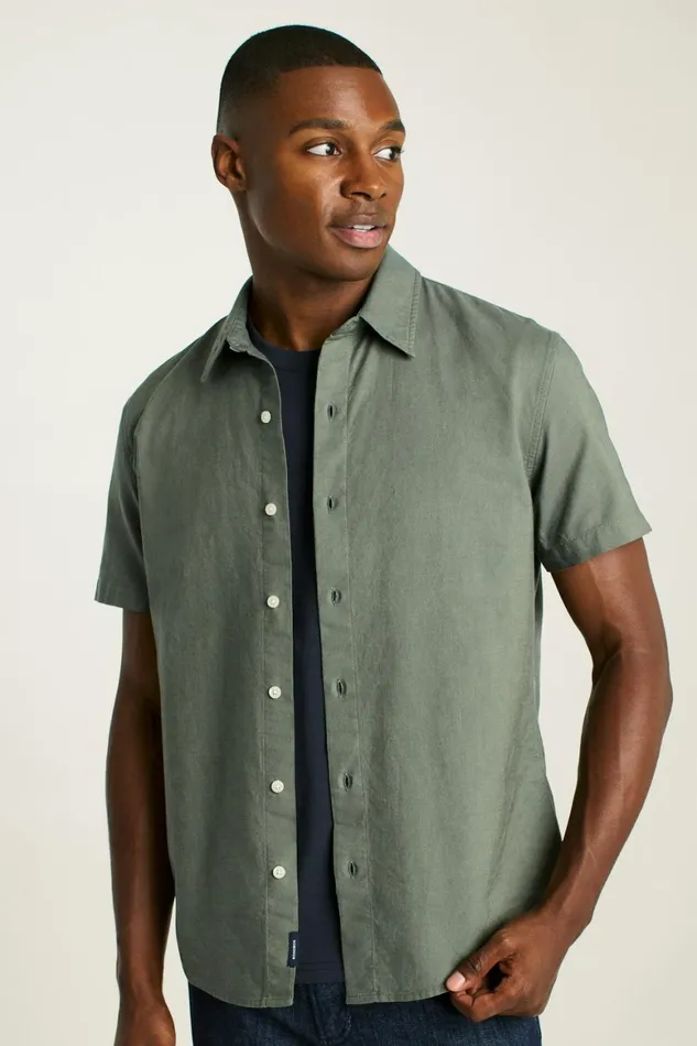 Men Riviera Short Sleeve Shirt Olive Oxford Bonobos Casual Shirts