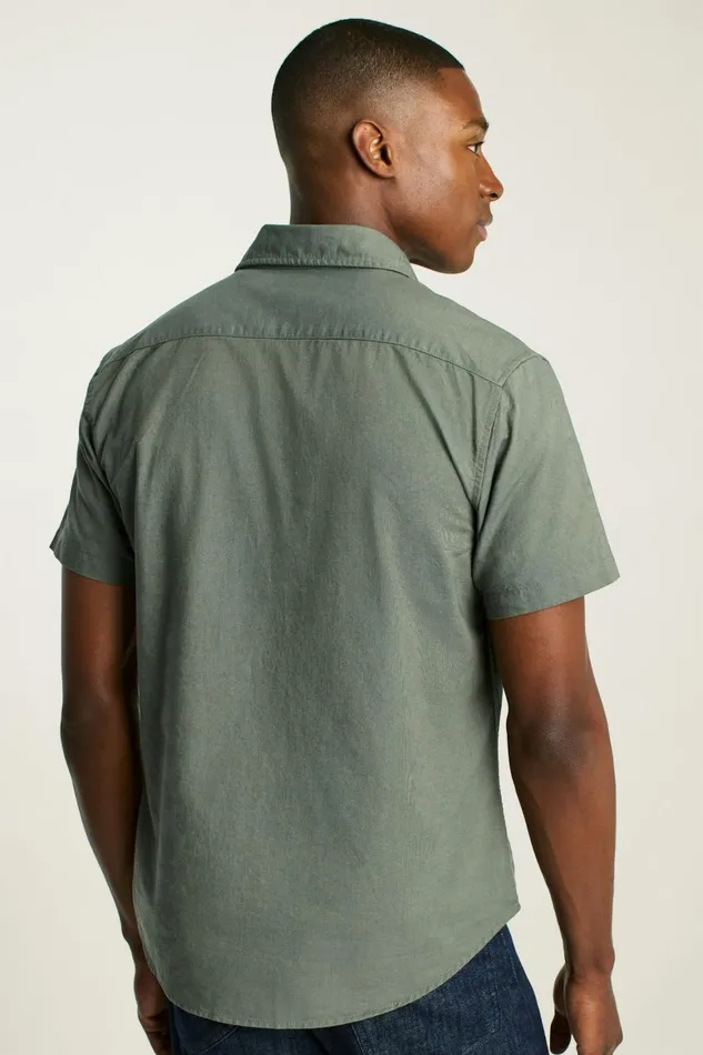 Men Riviera Short Sleeve Shirt Olive Oxford Bonobos Casual Shirts