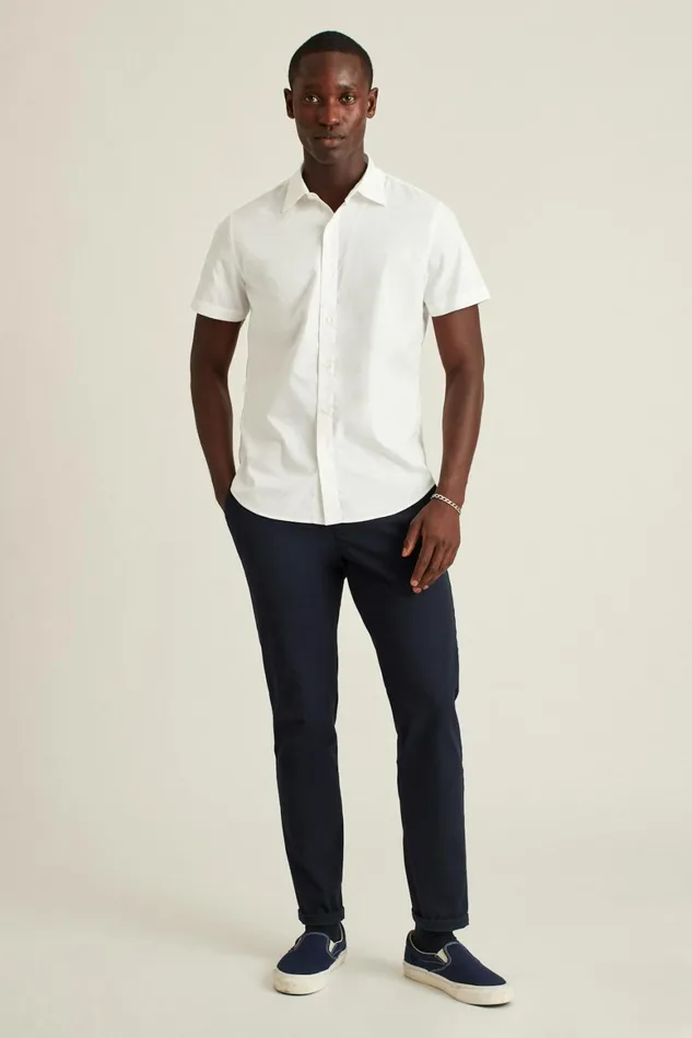 Men Riviera Short Sleeve Shirt Solid White Bonobos Casual Shirts