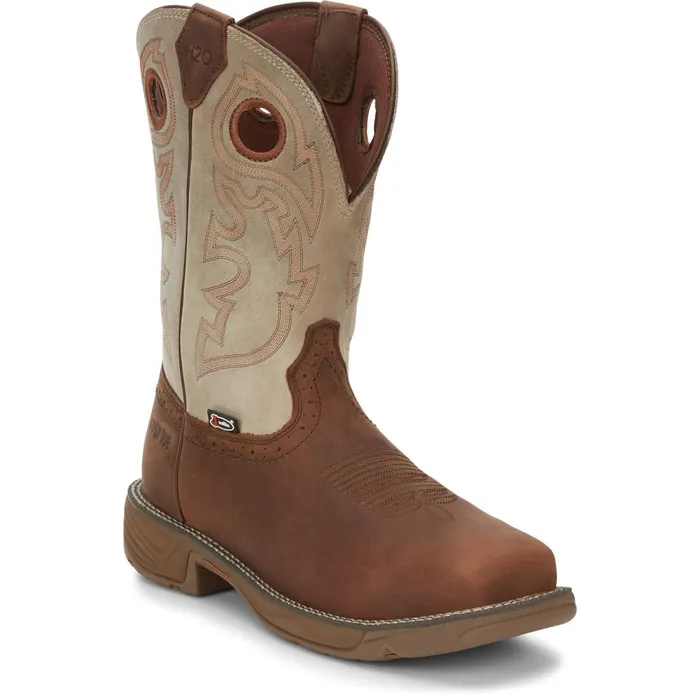 MEN Rush 11034 Waterproof Nano Comp Toe Rust Justin Boots Work