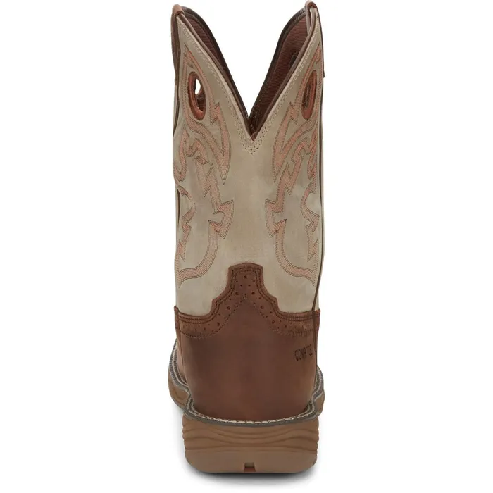 MEN Rush 11034 Waterproof Nano Comp Toe Rust Justin Boots Work