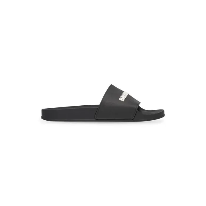 Men Sandals and Mules Balenciaga Pool Slide Sandal In Blackwhite
