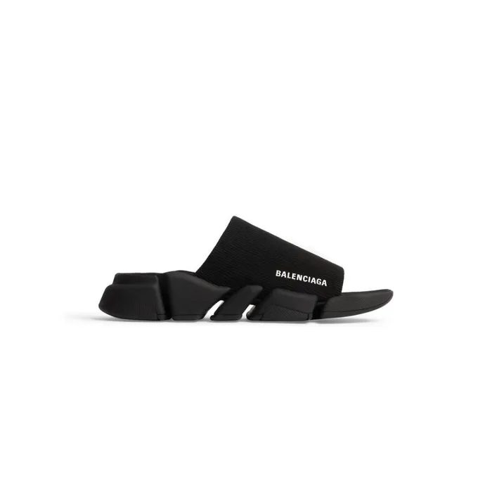 Men Sandals and Mules Balenciaga Speed 20 Recycled Knit Slide Sandal In Black