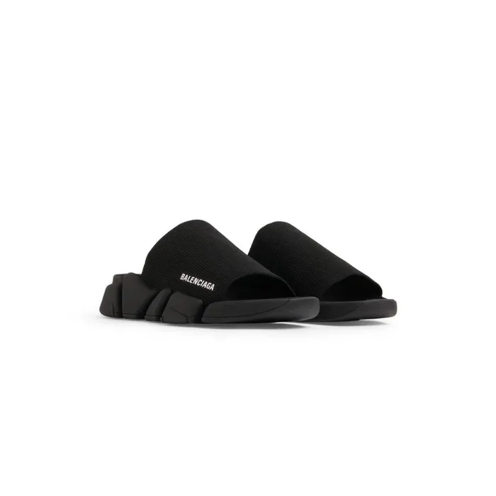 Men Sandals and Mules Balenciaga Speed 20 Recycled Knit Slide Sandal In Black