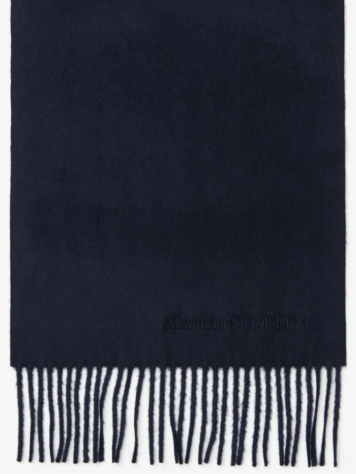 Men Scarves Alexander McQueen Embroidered Stole Black