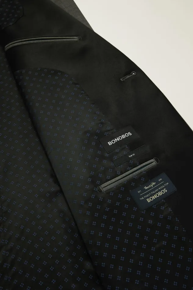 Men Shawl Collar Tuxedo Jacket Grey Sharkskin Bonobos Tuxedos