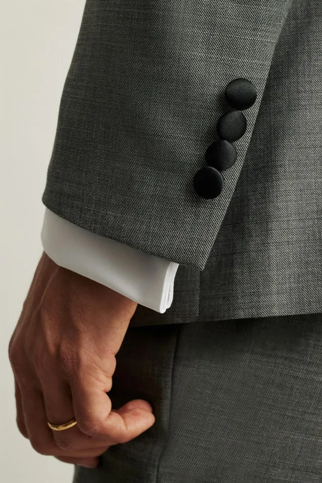 Men Shawl Collar Tuxedo Jacket Grey Sharkskin Bonobos Tuxedos