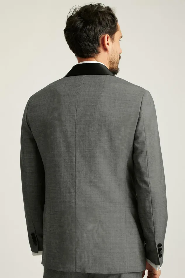Men Shawl Collar Tuxedo Jacket Grey Sharkskin Bonobos Tuxedos