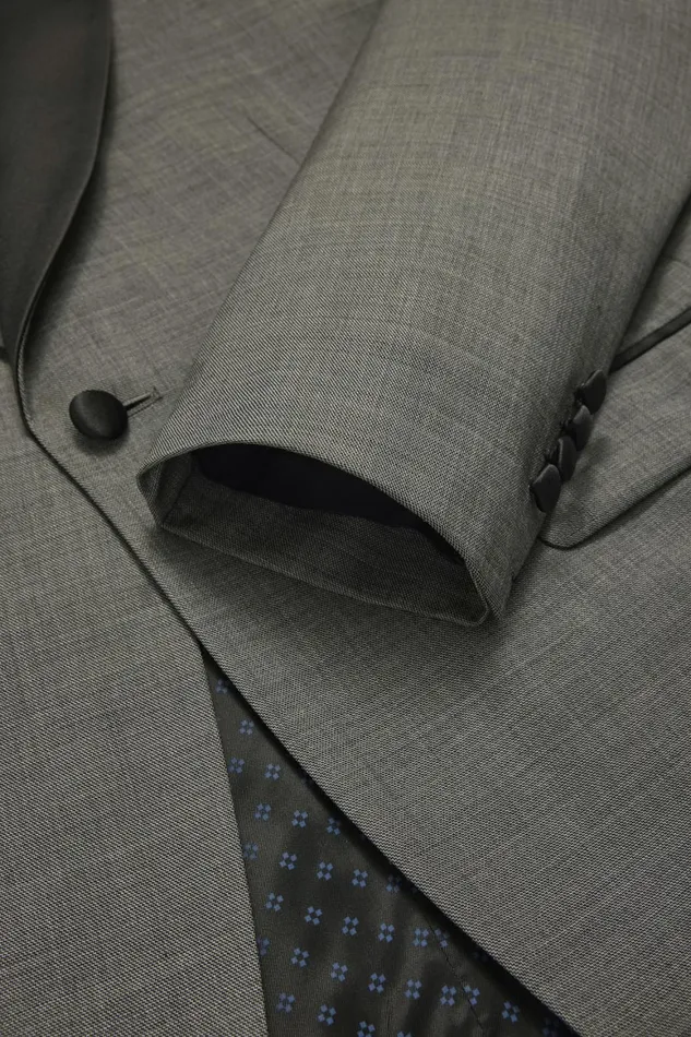 Men Shawl Collar Tuxedo Jacket Grey Sharkskin Bonobos Tuxedos
