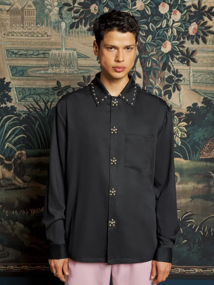 Men Sister Jane Shirts Jean Studded Shirt Coal Black