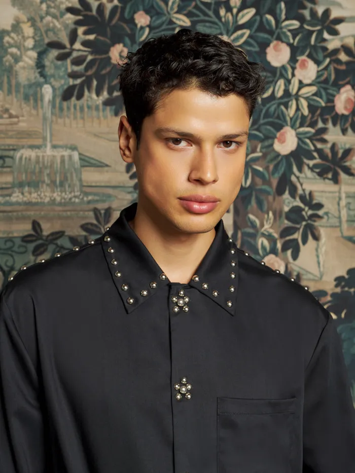 Men Sister Jane Shirts Jean Studded Shirt Coal Black