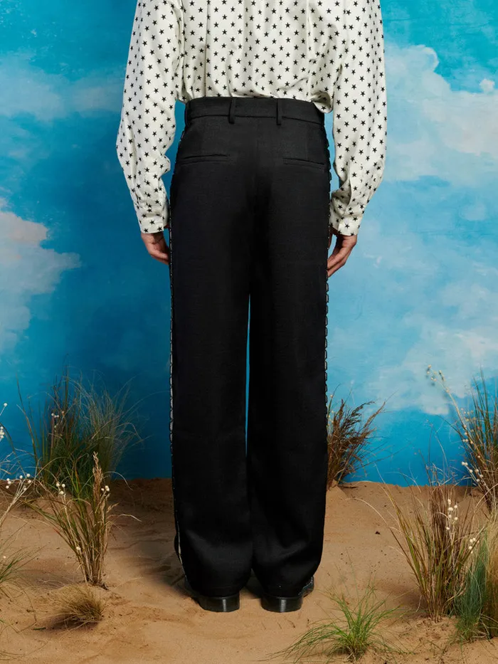 Men Sister Jane Trousers Saloon Scallop Trousers Coal Black
