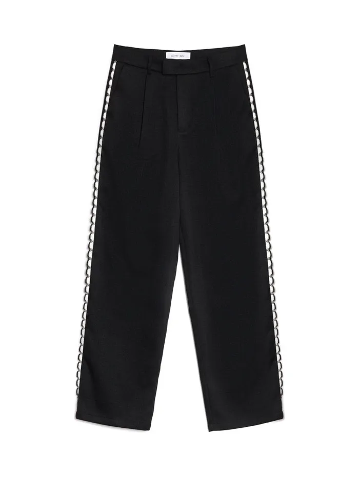 Men Sister Jane Trousers Saloon Scallop Trousers Coal Black
