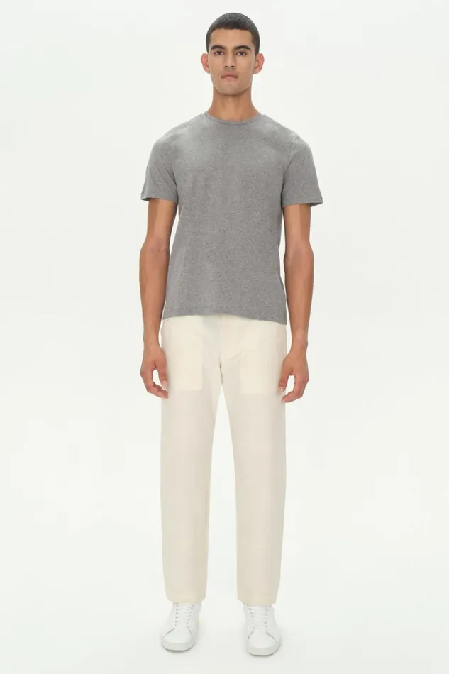Men Smooth Cotton Crewneck Heather Grey Jonathan Simkhai Tops and TShirts