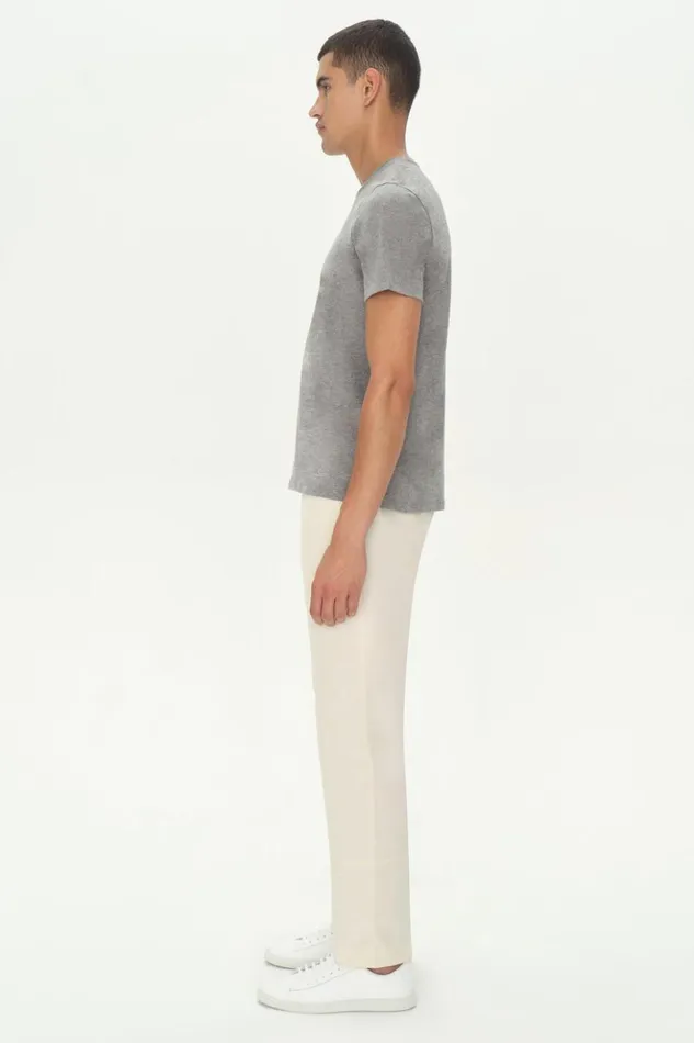 Men Smooth Cotton Crewneck Heather Grey Jonathan Simkhai Tops and TShirts