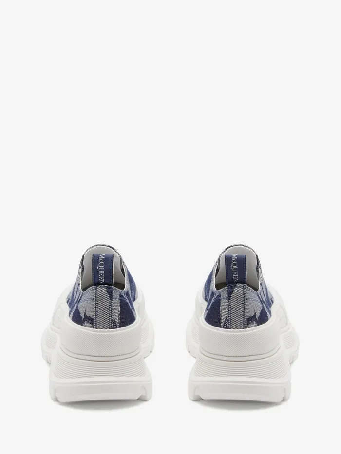 Men Sneakers Alexander McQueen Tread Slick Lace Up Indigooff White