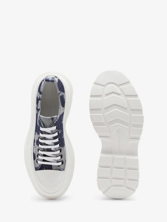 Men Sneakers Alexander McQueen Tread Slick Lace Up Indigooff White