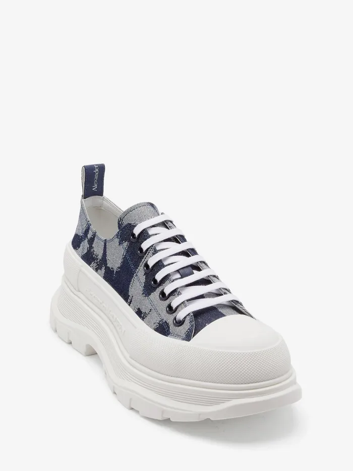 Men Sneakers Alexander McQueen Tread Slick Lace Up Indigooff White