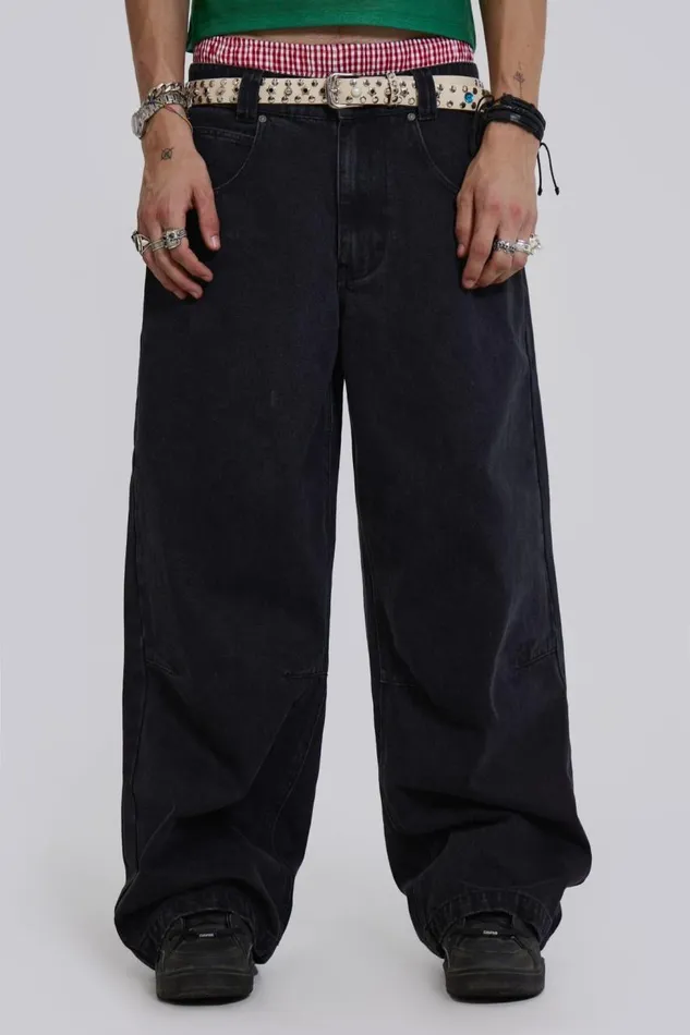Men Solid Black Colossus Jean Jaded London Colossus Jeans